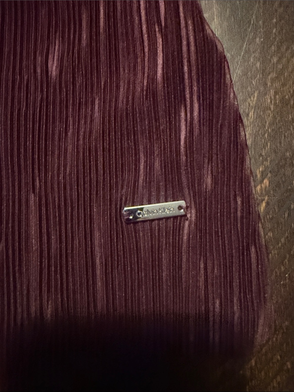 Calvin Klein Pleated Sleeveless Tank Top - Wine - Picture 2 of 3
